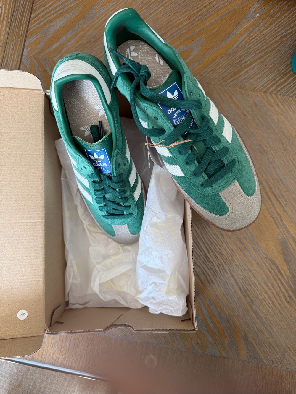 Adidas Samba OG Collegiate Green White Gum Sneakers Size 8 / Women’s 9 NWT - Picture 4 of 7